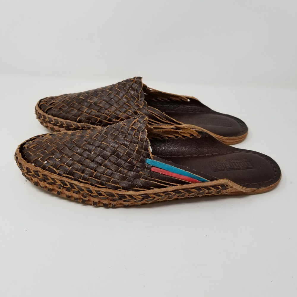 Mohinders City Slipper Leather Woven Slide Sz 11